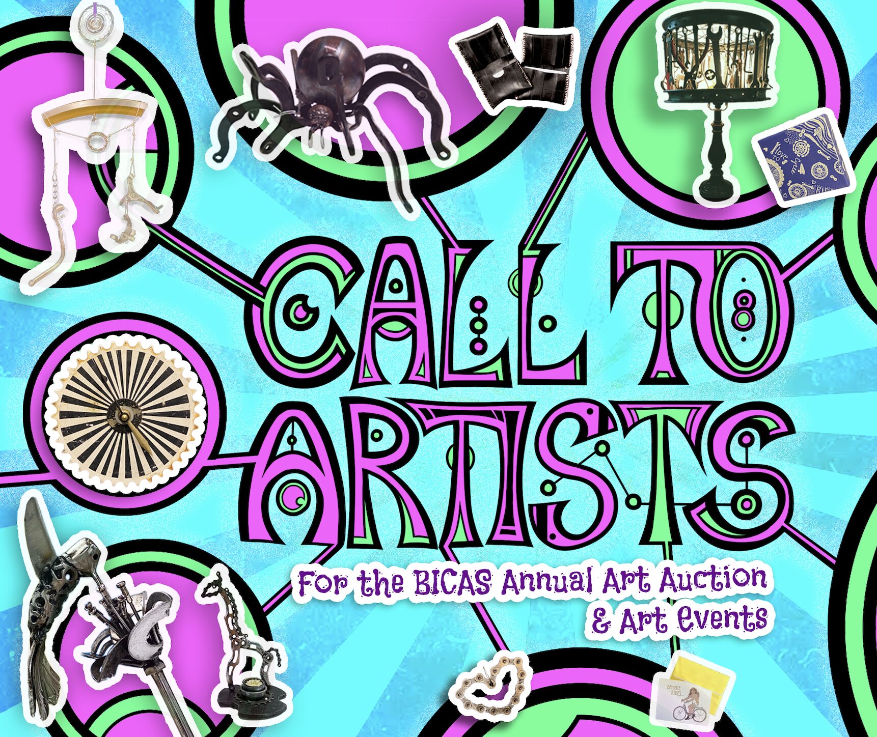 call to artists for the bicas annual art auction & art events